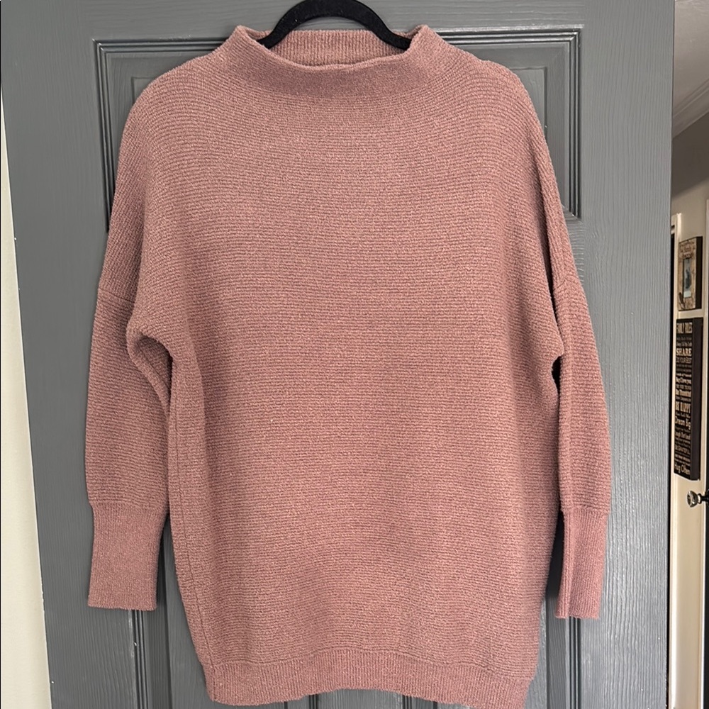Black Tape Pink Turtleneck Sweater Relaxed Fit